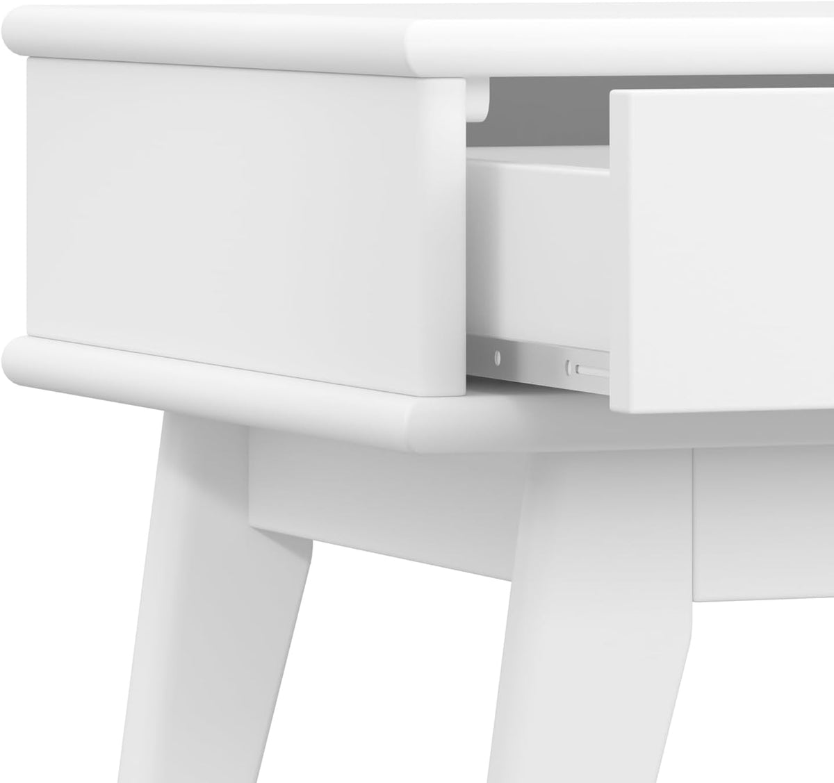 SIMPLIHOME Draper nightstand drawer pull detail close-up