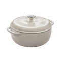 Enameled Cast Iron Dutch Oven, Oyster White - full view