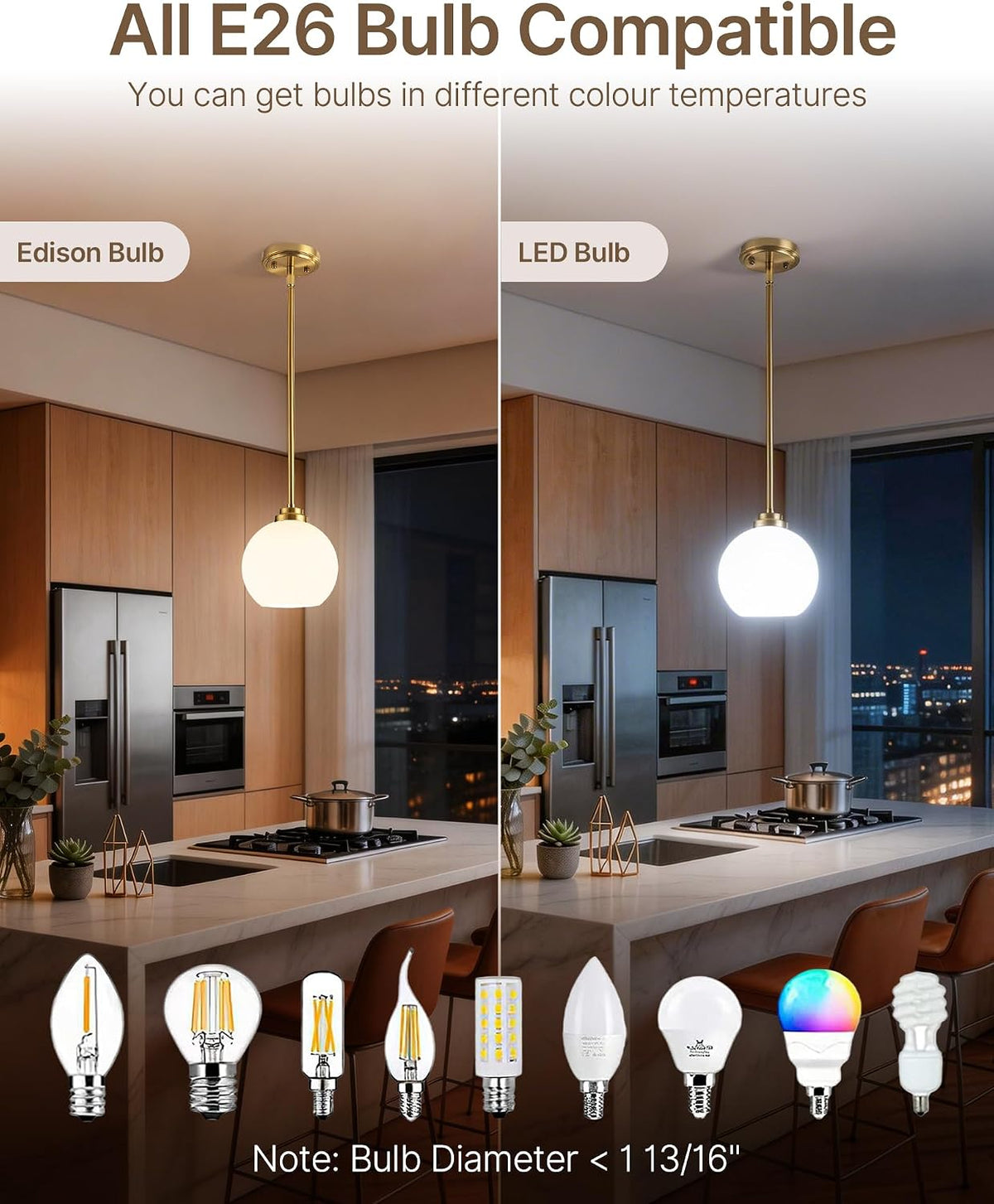 Majade pendant light dimensions and measurements chart