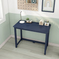 Kids Solid Wood Desk, Blue - full view