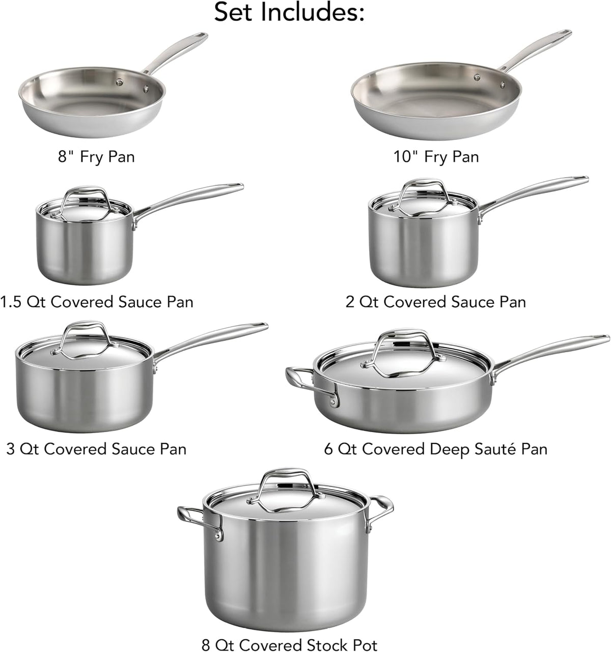 Tramontina stainless steel stockpot with lid