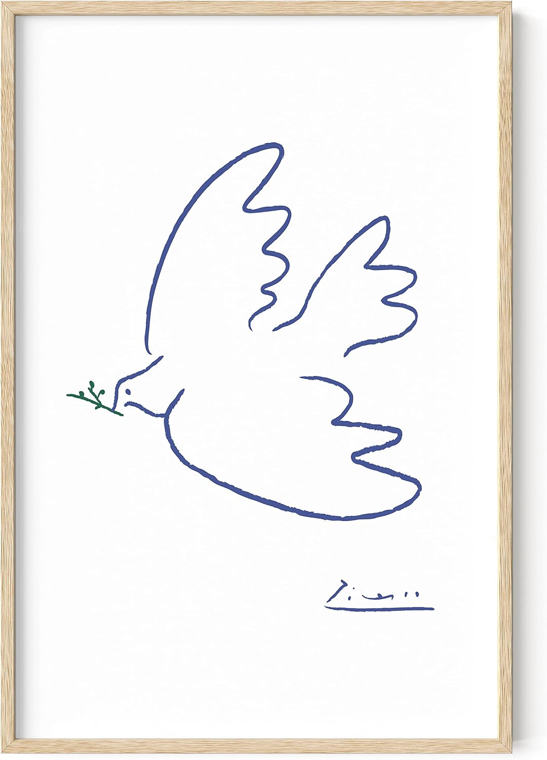 Matisse minimalist cutout framed art print, beige clover, styled on a wall