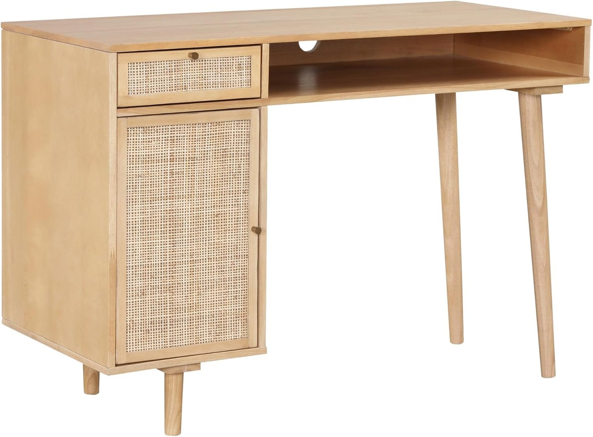 Dimension diagram of the rattan writing desk