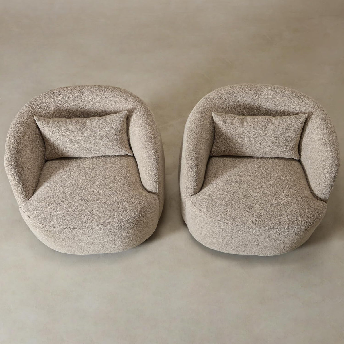 Boucle swivel barrel chair dimensions diagram
