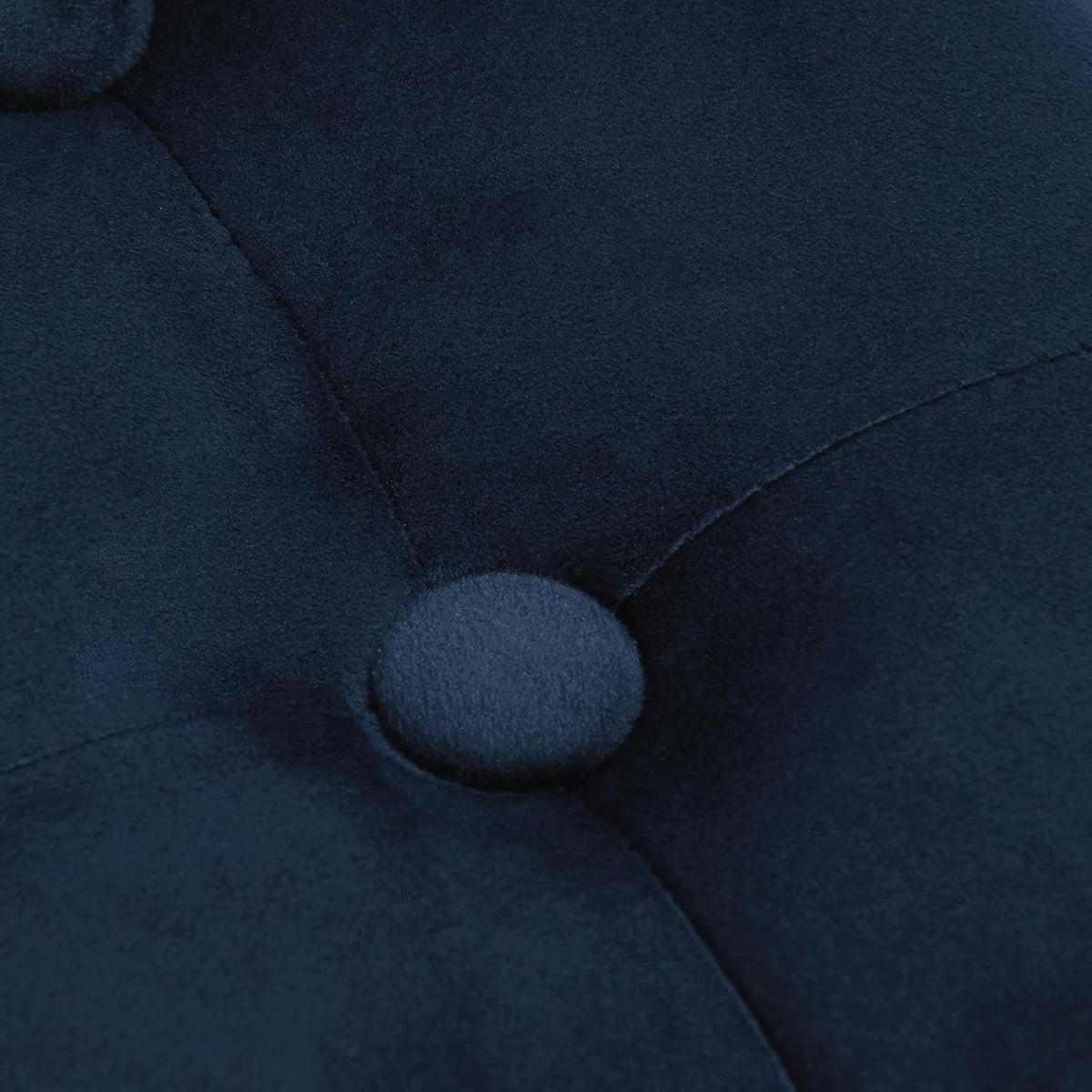 Navy velvet storage ottoman dimensions diagram