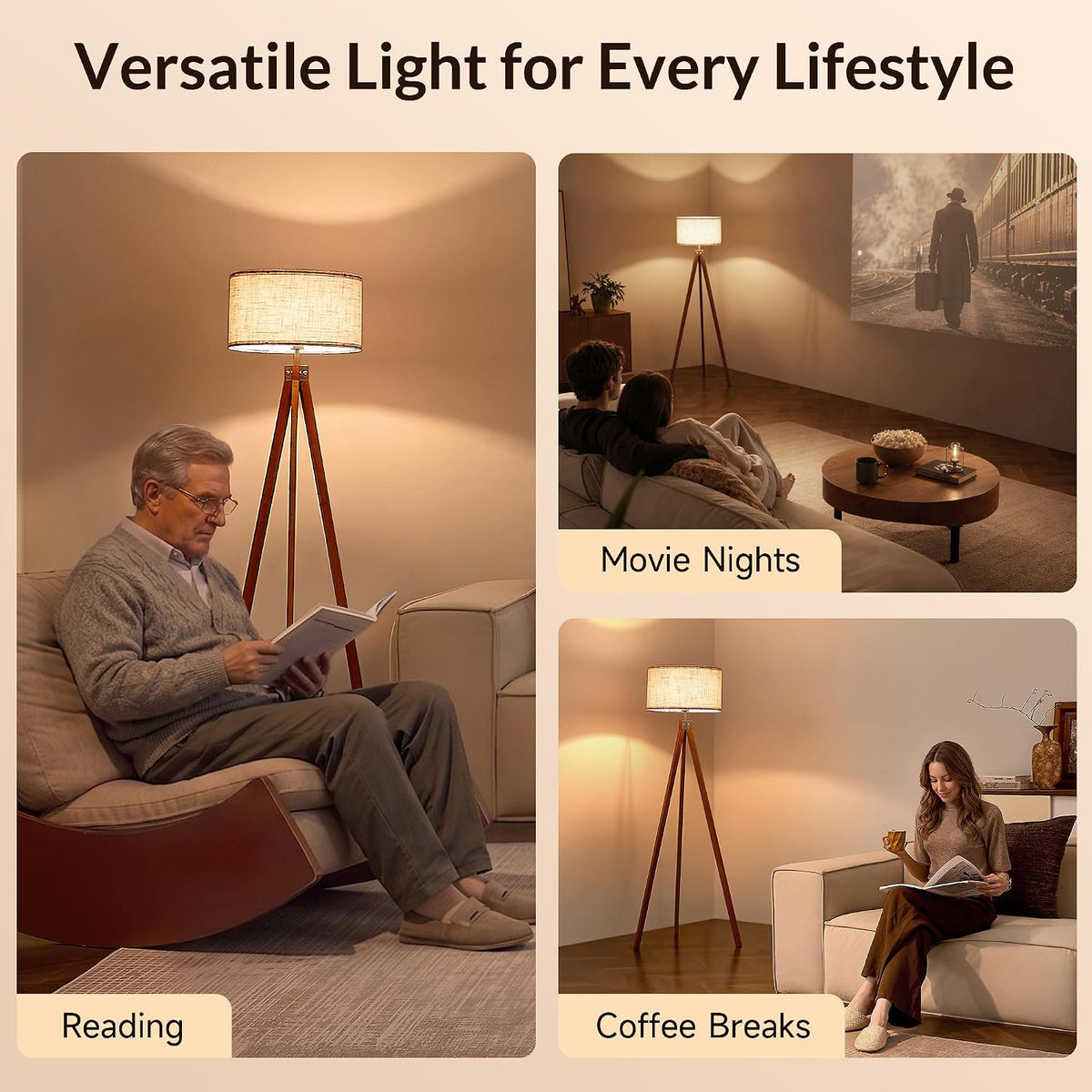 LEPOWER Mid-Century Tripod Floor Lamp, additional view