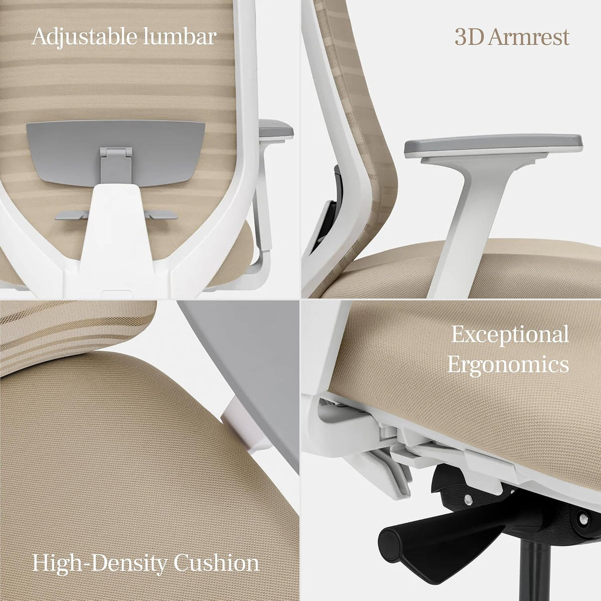 Anodized aluminum base and caster wheels of the office chair