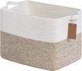 Woven Storage Basket, Brown & White