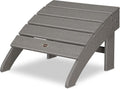 POLYWOOD Palm Coast outdoor ottoman in Slate Grey on a patio