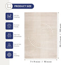 8x10 modern arch pattern area rug, cream geometric, full view