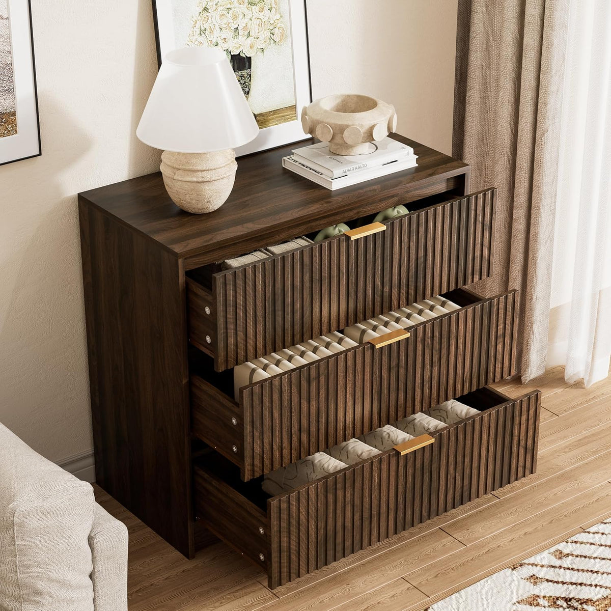 Furniway bedroom set dimensions diagram for dresser and nightstands