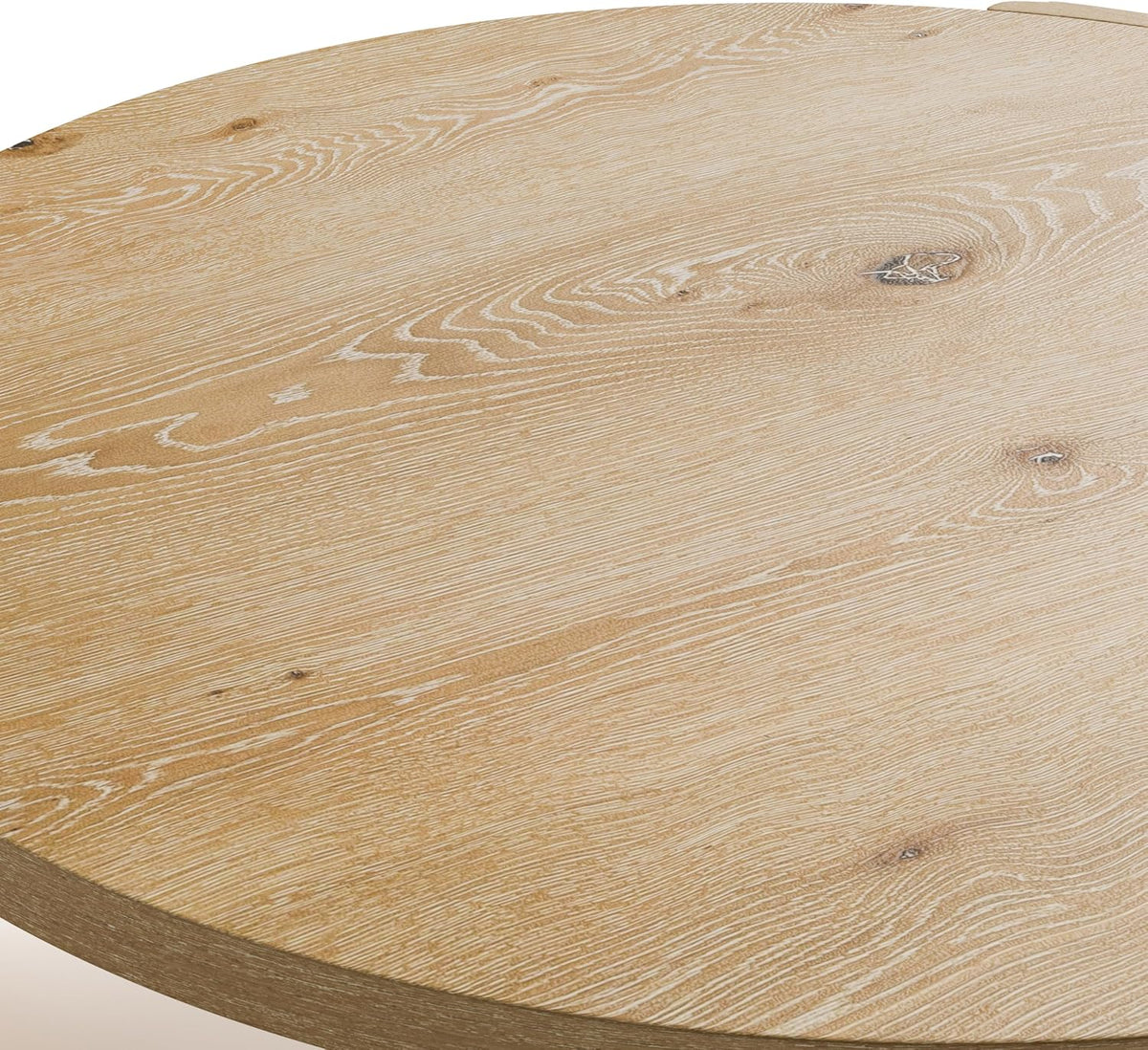 Angled view of the coffee table's plinth base construction